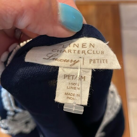 Linen Embroidered Luxury Tunic Top - Picture 9 of 11